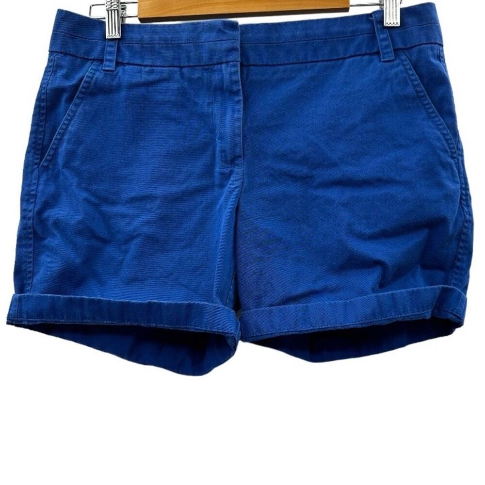 J. Crew Blue 100%‎ Cotton Chino Shorts Size 8
